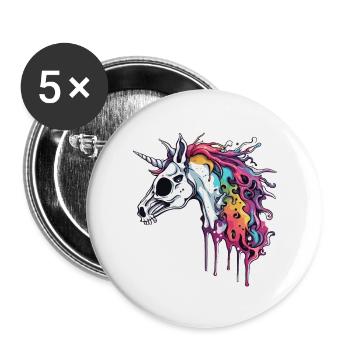 Unicorn / mythical creatures / fairy tales / magic / glitter - Buttons large 2.2''/56 mm (5-pack) - white - Front