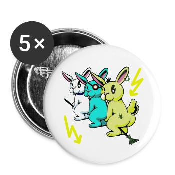Rabbit Travel Broom Flight Environmental Protection Eco Climate Change - Buttons large 2.2''/56 mm (5-pack) - white - Front