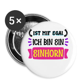 Gleichgültig Statement Ist Mir Wurscht Egal - Buttons groß 56 mm (5er Pack) - Weiß - Vorne
