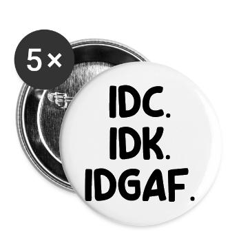 Ist Mir Wurscht Statement Egal Haltung - Buttons groß 56 mm (5er Pack) - Weiß - Vorne