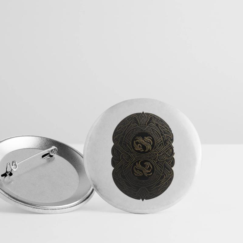 Maya Schwarz-Gold-Monogramm Buttons groß 56 mm (5er Pack)