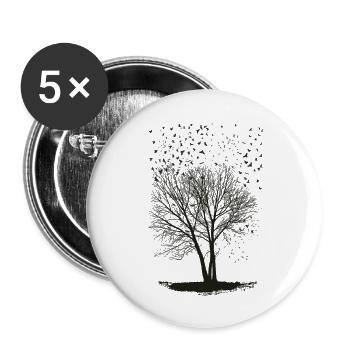 Ravens on a Poplar trees2 - Buttons groß 56 mm (5er Pack) - Weiß - Vorne