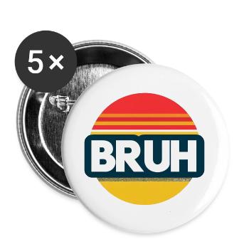 Bruh Sunset - Buttons large 2.2''/56 mm (5-pack) - white - Front
