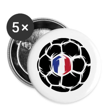 Handball Frankreich Handballer Logo Symbol icon EM - Buttons groß 56 mm (5er Pack) - Weiß - Vorne