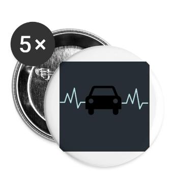 voiture - Lot de 5 grands badges (56 mm) - blanc - Devant