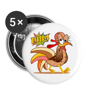 42 Years Old - Chickens Birthday 1984 - Buttons large 2.2''/56 mm (5-pack) - white - Front