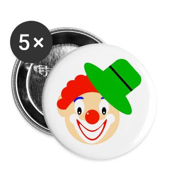 Clown, Visage De Clown - Lot de 5 grands badges (56 mm) - blanc - Devant