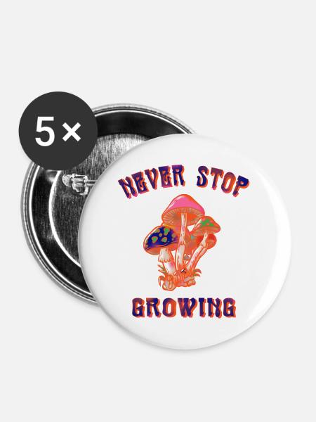 Niemals aufhören - Buttons groß 56 mm (5er Pack) - Weiß