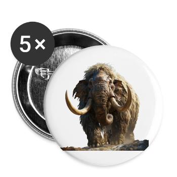 The mammoth, a giant of the Ice Age - Buttons large 2.2''/56 mm (5-pack) - white - Front