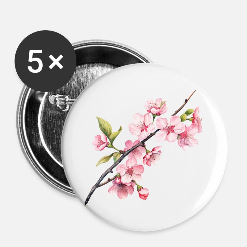 Sakura Spring - Buttons large 2.2''/56 mm (5-pack) - white