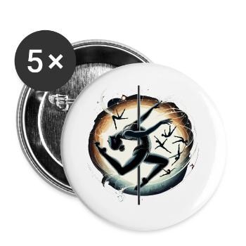 Pole Dance Acrobatic Woman Sports Gift - Buttons large 2.2''/56 mm (5-pack) - white - Front