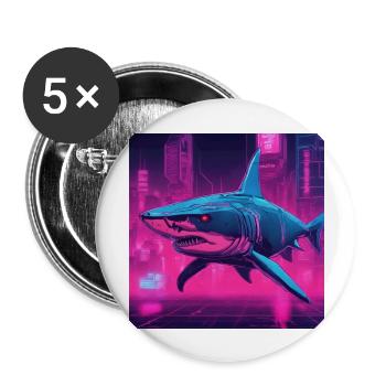 Hai - Buttons groß 56 mm (5er Pack) - Weiß - Vorne