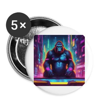 Gorilla - Buttons groß 56 mm (5er Pack) - Weiß - Vorne