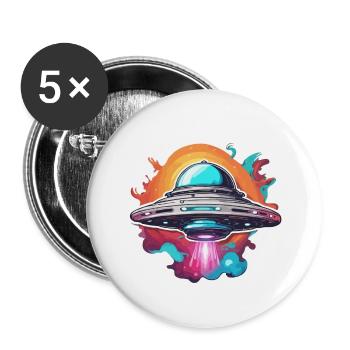 Alien / Spaceship / UFO / Area 51 / All / Mars - Buttons large 2.2''/56 mm (5-pack) - white - Front