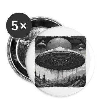 Alien / Spaceship / UFO / Area 51 / All / Mars - Buttons large 2.2''/56 mm (5-pack) - white - Front