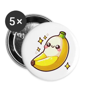 Baby-Banane - Buttons groß 56 mm (5er Pack) - Weiß - Vorne