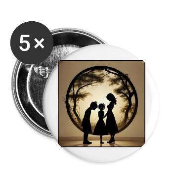 Mother's Day Magic Merch - Buttons large 2.2''/56 mm (5-pack) - white - Front