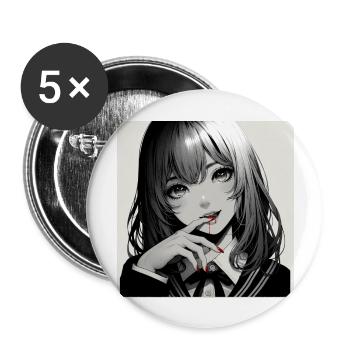 Killer Girl - Buttons groß 56 mm (5er Pack) - Weiß - Vorne