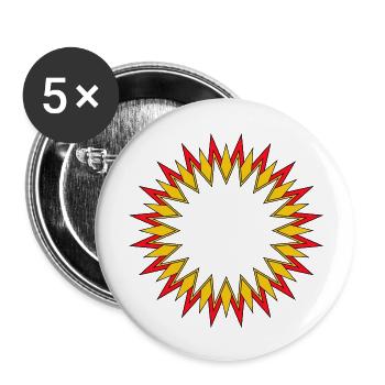 Rot, Orange und Gelb Sale Blast - Buttons groß 56 mm (5er Pack) - Weiß - Vorne
