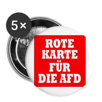 Rote karte für die afd - Buttons groß 56 mm (5er Pack) - Weiß - Vorne