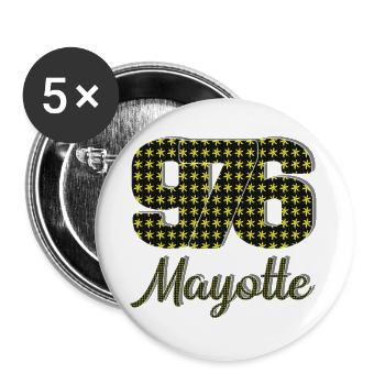 T SHIRT 976 MAYOTTE_Vêtements  - Lot de 5 grands badges (56 mm) - blanc - Devant