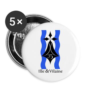 Ille et vilaine - Buttons large 2.2''/56 mm (5-pack) - white - Front