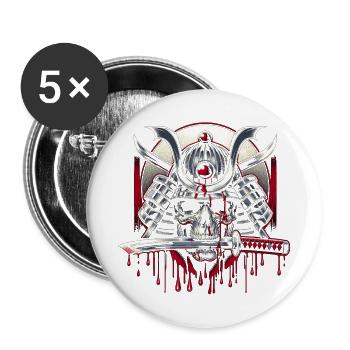 Samurais letztes Gefecht - Buttons groß 56 mm (5er Pack) - Weiß - Vorne