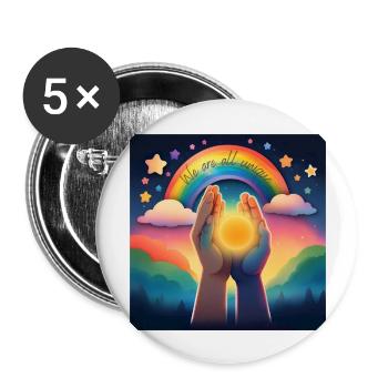 Nous sommes tous uniques - Lot de 5 grands badges (56 mm) - blanc - Devant