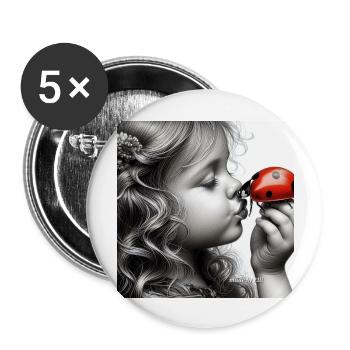 Respect Nature ... Ladybug Child - Buttons large 2.2''/56 mm (5-pack) - white - Front