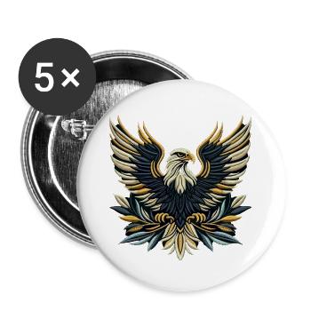 Regal Eagle Wings Embroidered Tee - Buttons large 2.2''/56 mm (5-pack) - white - Front