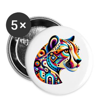 Cheetah - Buttons large 2.2''/56 mm (5-pack) - white - Front