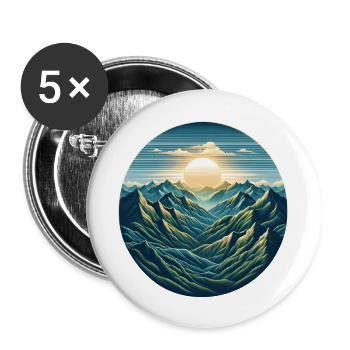 Aurore montagnarde - Lot de 5 grands badges (56 mm) - blanc - Devant