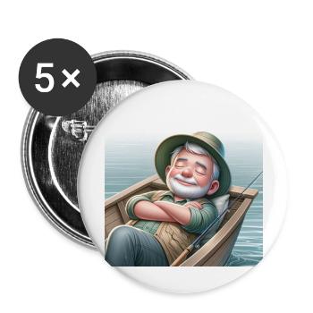 Angler - Buttons groß 56 mm (5er Pack) - Weiß - Vorne