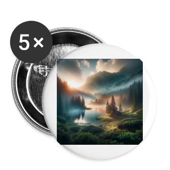 Lever du soleil - Lot de 5 grands badges (56 mm) - blanc - Devant