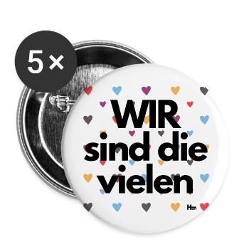 WIR sind die vielen - Buttons groß 56 mm (5er Pack) - Weiß - Vorne