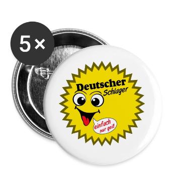 Schlager Party , Schlager Musik , Schlager Sonne - Lot de 5 grands badges (56 mm) - blanc - Devant