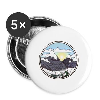 Take Me To The Mountains Winter Edition - Buttons large 2.2''/56 mm (5-pack) - white - Front