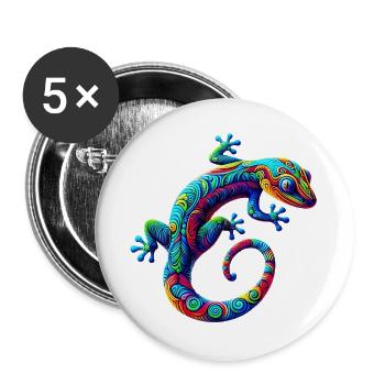 Gecko - Buttons groß 56 mm (5er Pack) - Weiß - Vorne