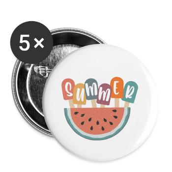 Sommer - Buttons groß 56 mm (5er Pack) - Weiß - Vorne