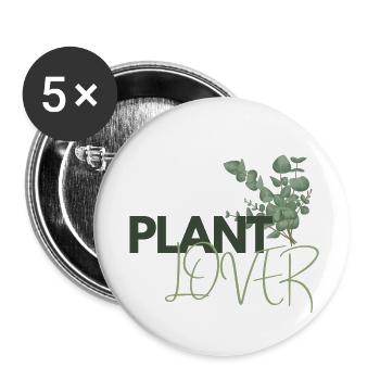 Plant Lover - Buttons groß 56 mm (5er Pack) - Weiß - Vorne