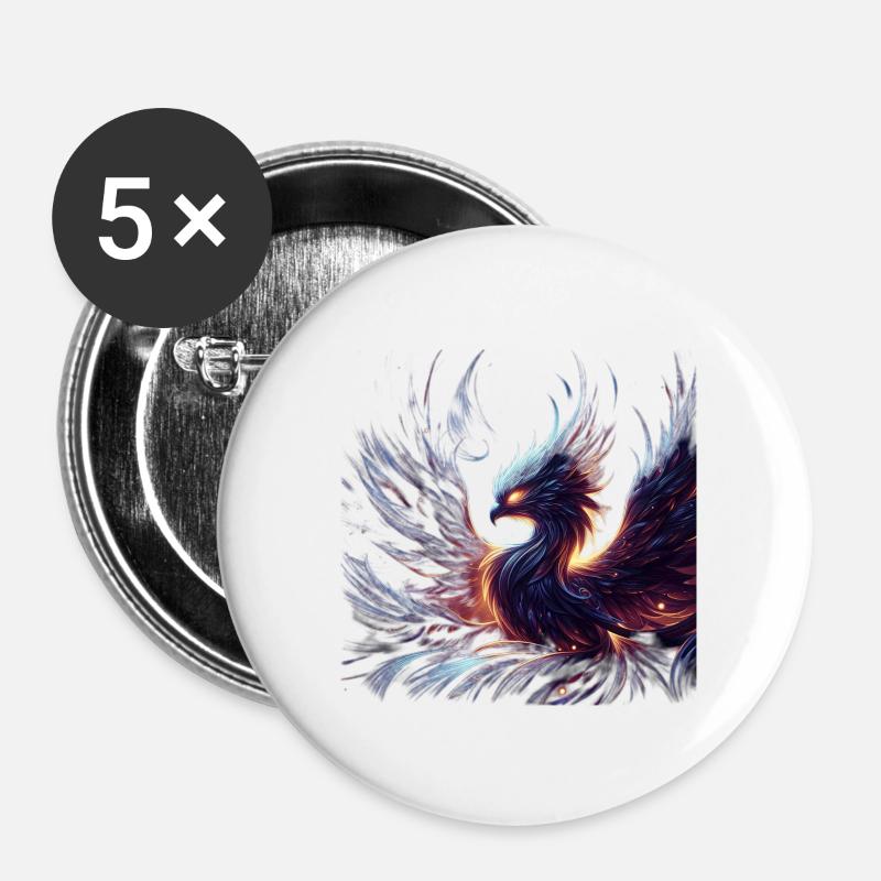 Phoenix - Buttons large 2.2''/56 mm (5-pack) - white