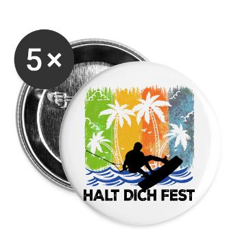 Wakeboard Kitesurfer Statement Surf Stunt Wave - Lot de 5 grands badges (56 mm) - blanc - Devant