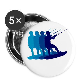 Stunt Wakeboard Surf Sports nautiques Wakesurf - Lot de 5 grands badges (56 mm) - blanc - Devant