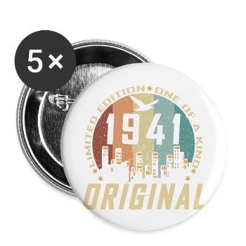 Jahrgang Dezember 1941 83 Geburtstagsgeschenk - Buttons groß 56 mm (5er Pack) - Weiß - Vorne