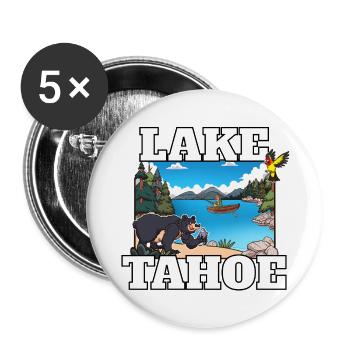 Lake Tahoe Nevada im Freien - Buttons groß 56 mm (5er Pack) - Weiß - Vorne