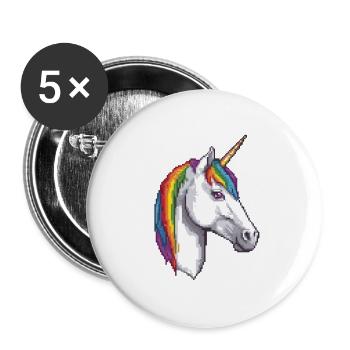 Pixelated Unicorn pixel unicorn, mythical creatur - Buttons large 2.2''/56 mm (5-pack) - white - Front