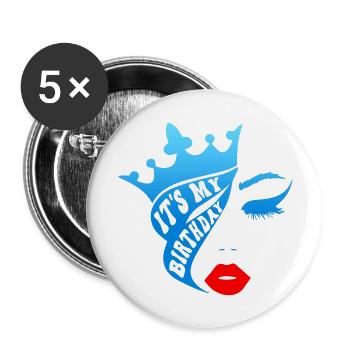 Beautiful female paint art Face colorful woman - Buttons large 2.2''/56 mm (5-pack) - white - Front
