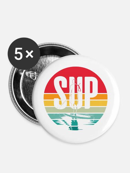 SCHLÜRFEN - Buttons groß 56 mm (5er Pack) - Weiß