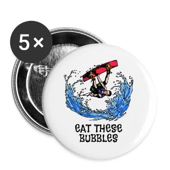 Surfing Kitesurfer Statement Wakeboard Surfboard - Buttons large 2.2''/56 mm (5-pack) - white - Front
