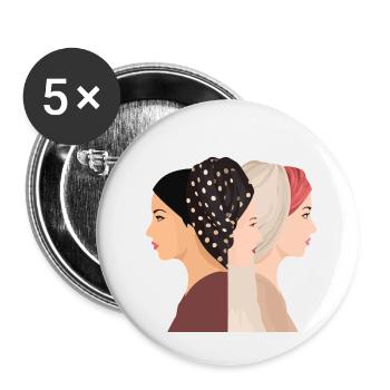 Die drei Frauen - Buttons groß 56 mm (5er Pack) - Weiß - Vorne